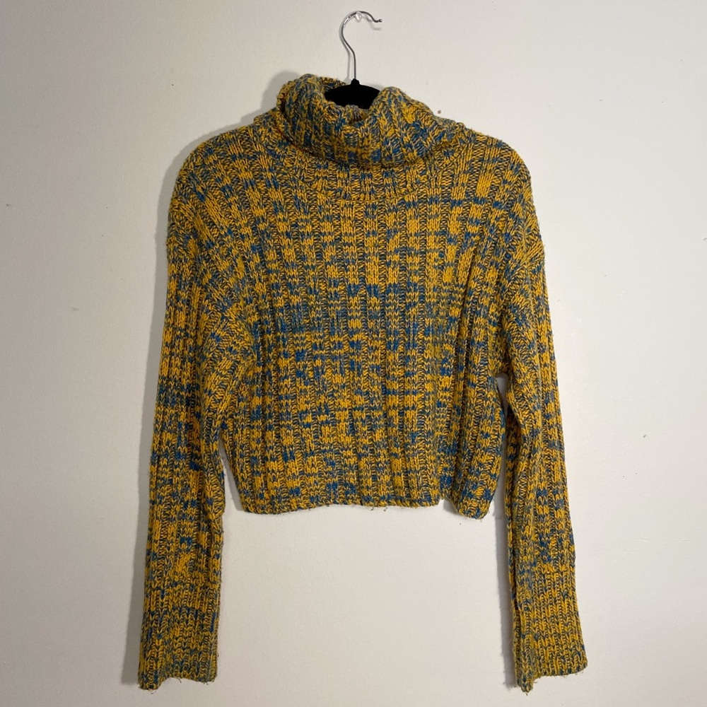 Urban Outfitters yellow/blue turtleneck sweater